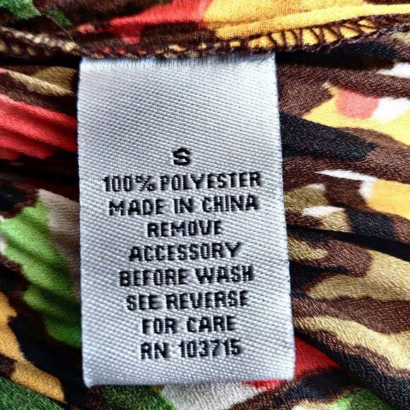 Signature Larry Levine Womens Size S Botanical Accordion Pleated Necklace Top - Picture 9 of 10